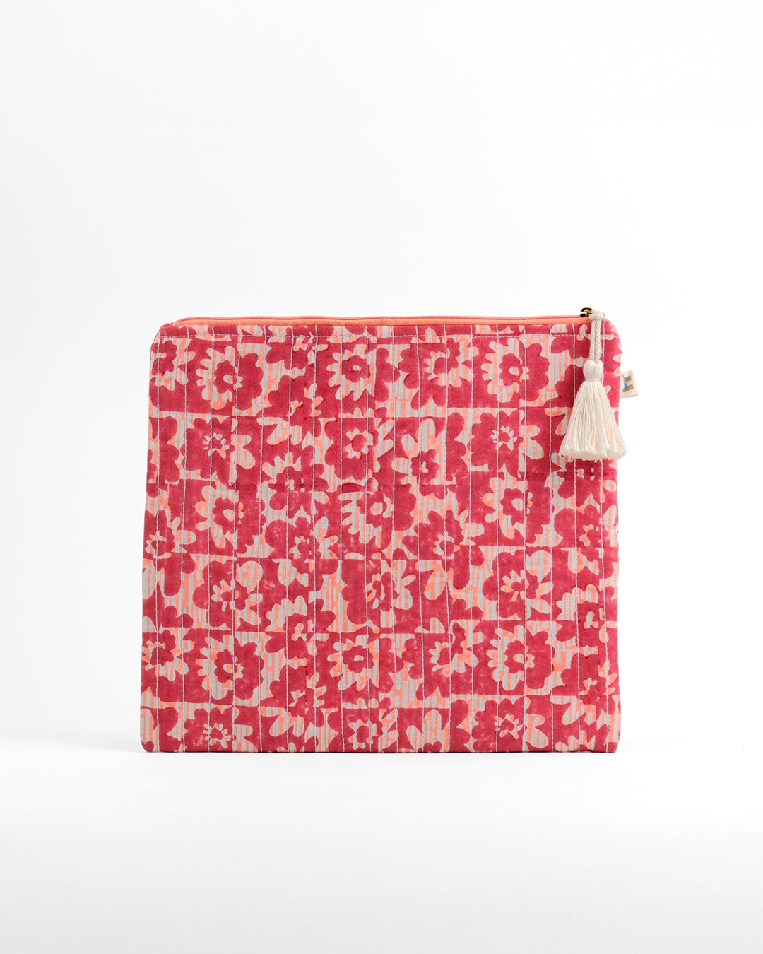 Set of 4 - Floret Red & Blue Flat Pouch