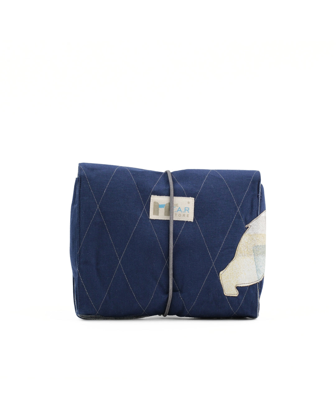 Gond Folk Bear - Blue Cable Pouch