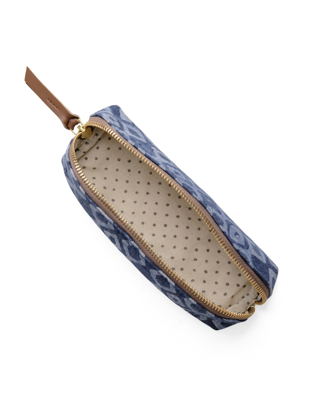 Denim Geometric - D Shape Pencil Pouch