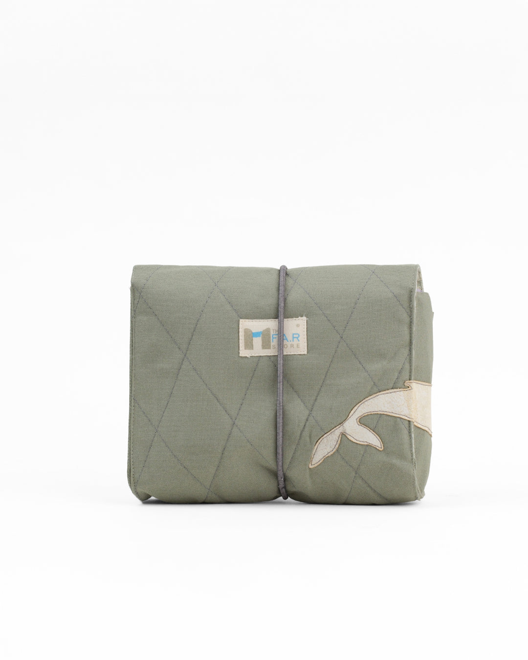 Gond Folk Whale - Green Cable Pouch