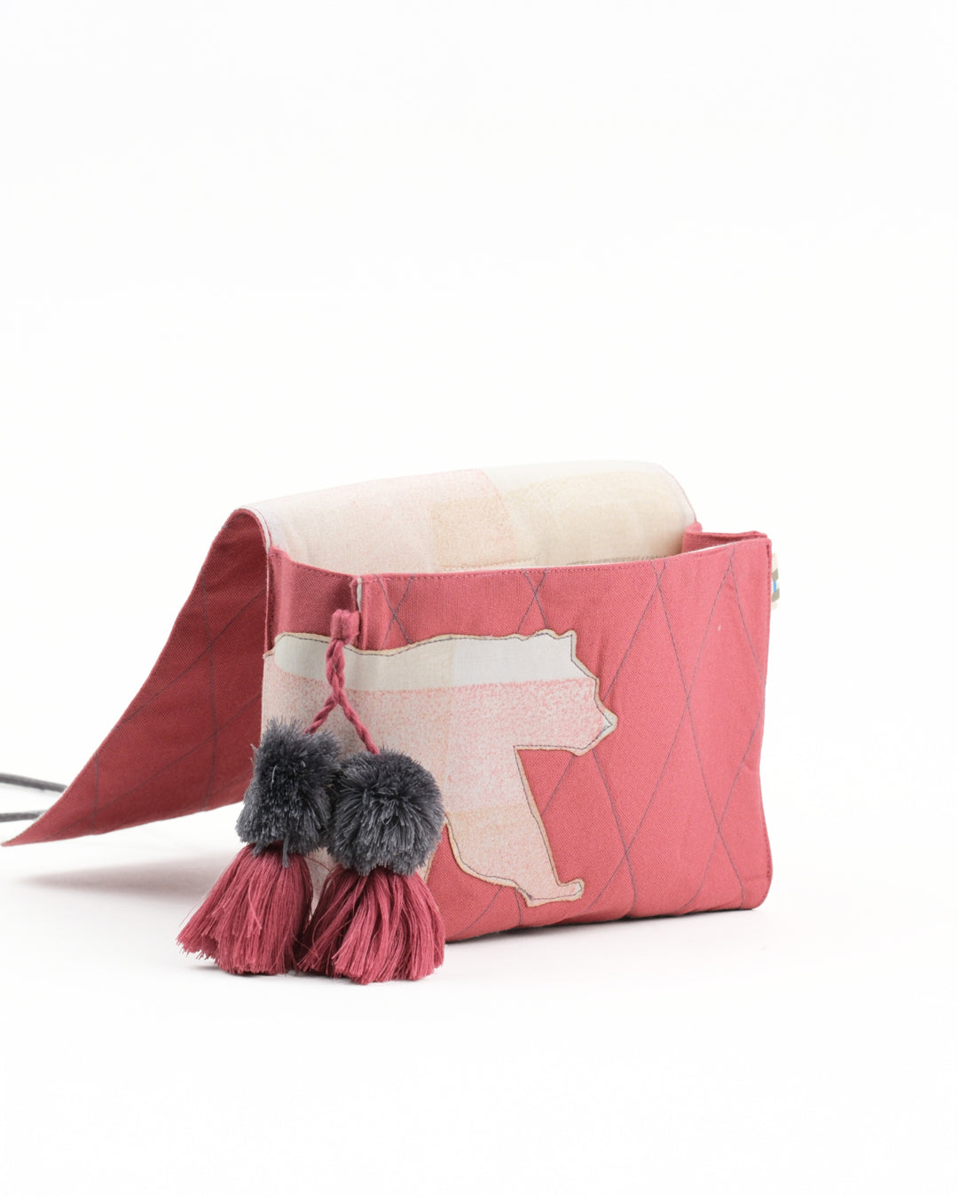 Gond Folk Bear - Pink Cable Pouch