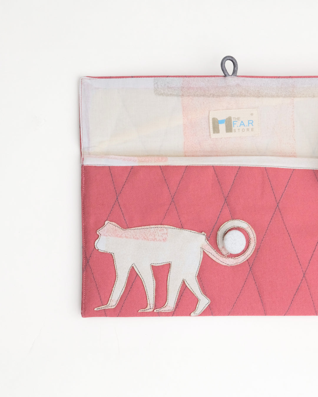 Gond Folk Monkey - Pink Pencil Pouch