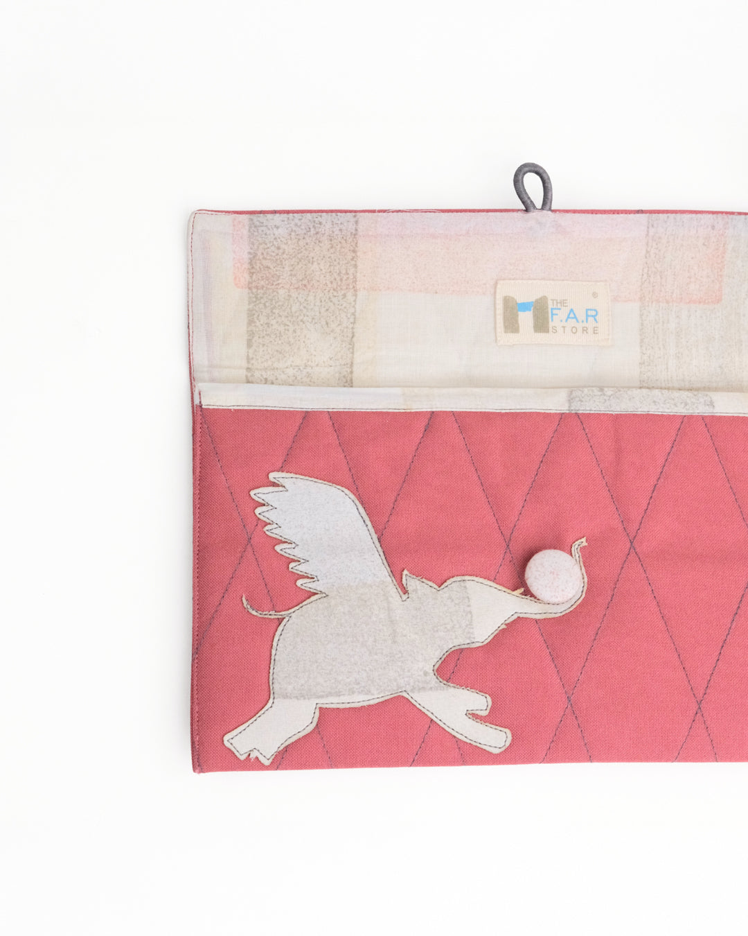 Gond Folk Elephant - Pink Pencil Pouch