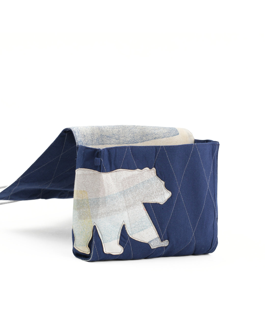 Gond Folk Bear - Blue Cable Pouch