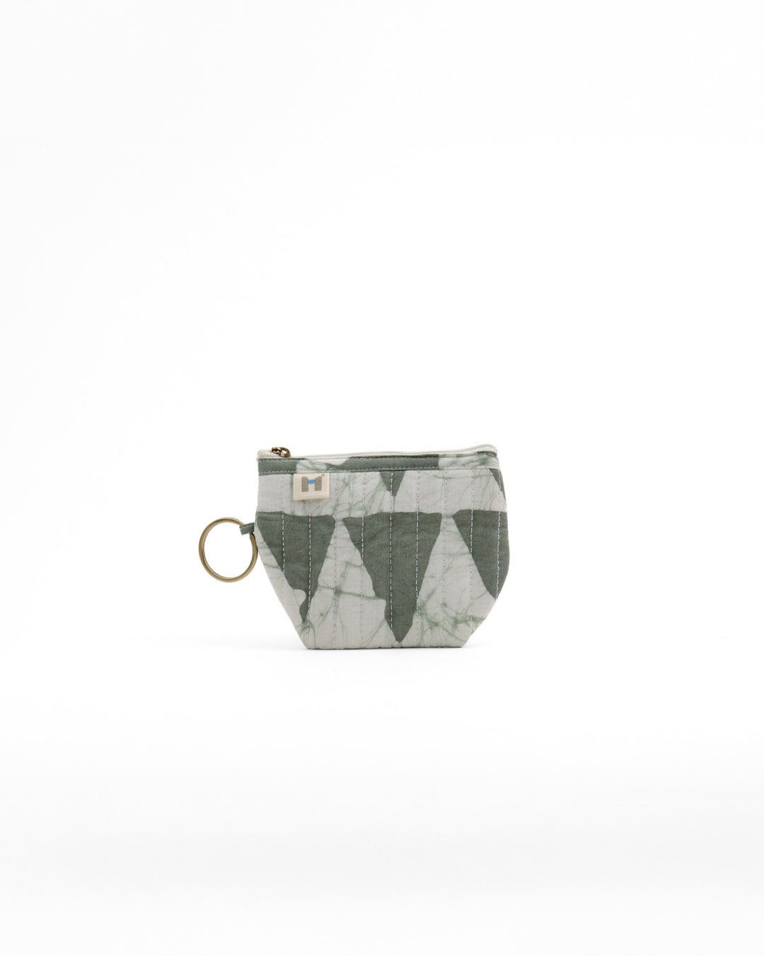 Set of 4 - Geometric Stripes Grey & Green Flat Pouch