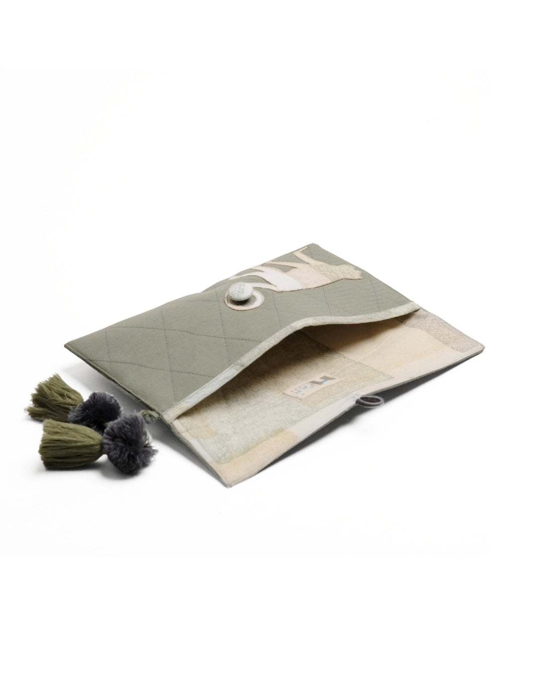 Gond Folk Monkey - Green Pencil Pouch