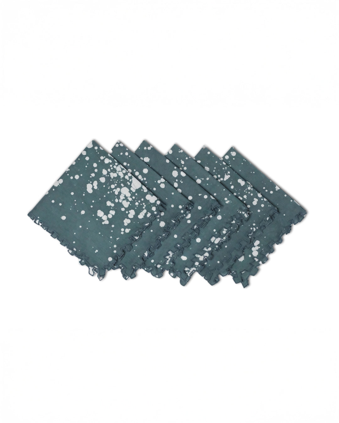 Set of 6 - Stipples Green Cocktail Napkins