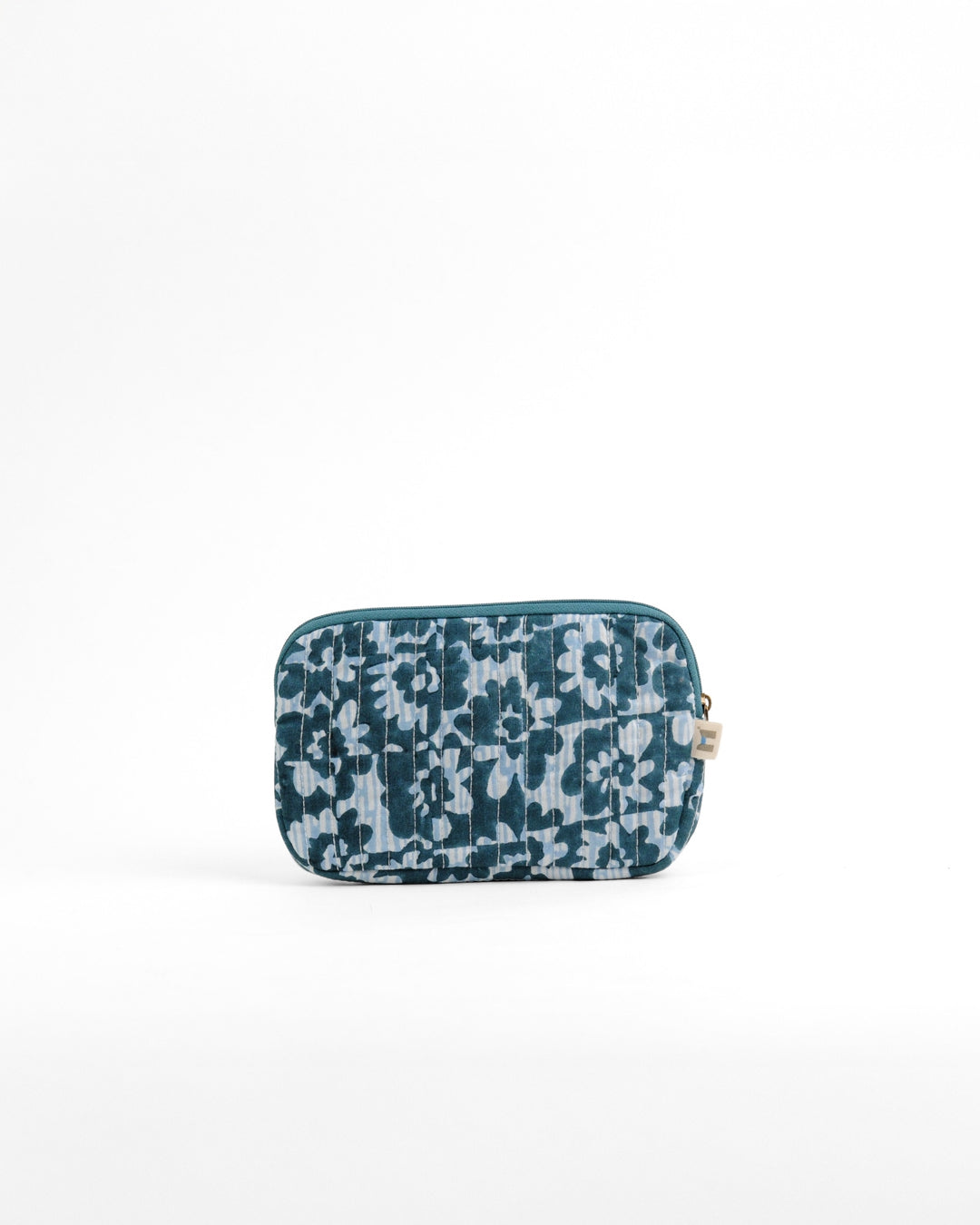 Set of 4 - Floret Blue & Yellow Flat Pouch