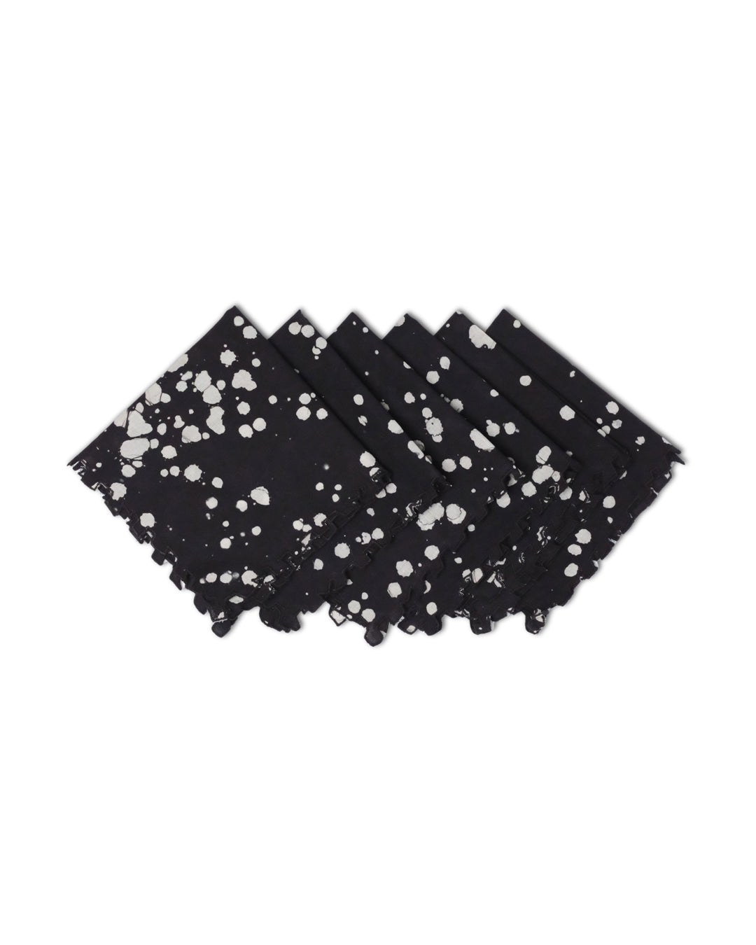 Set of 6 - Stipples Black Cocktail Napkins