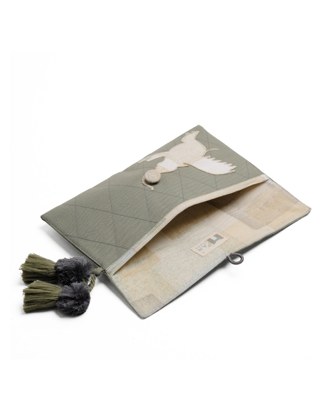 Gond Folk Elephant - Green Pencil Pouch
