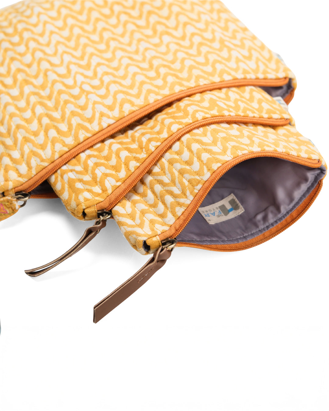 Set of 3 - Sunshine Waves Toiletry Pouches