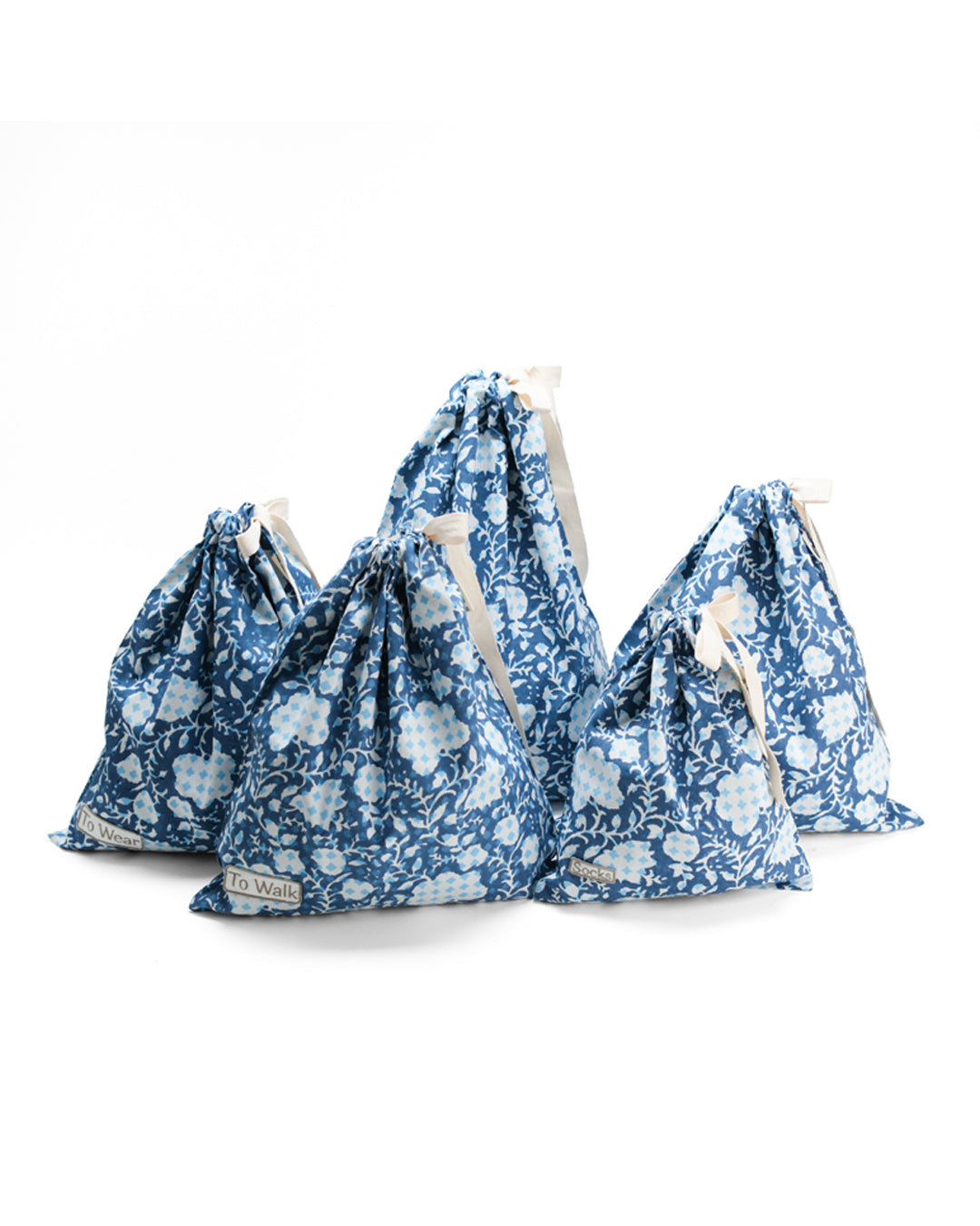 Set of 5 - Botanical Bliss Blue Travel Organiser