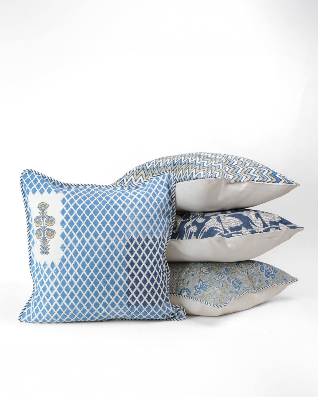 Nature's Canvas Blue Diamond Cushion Cover