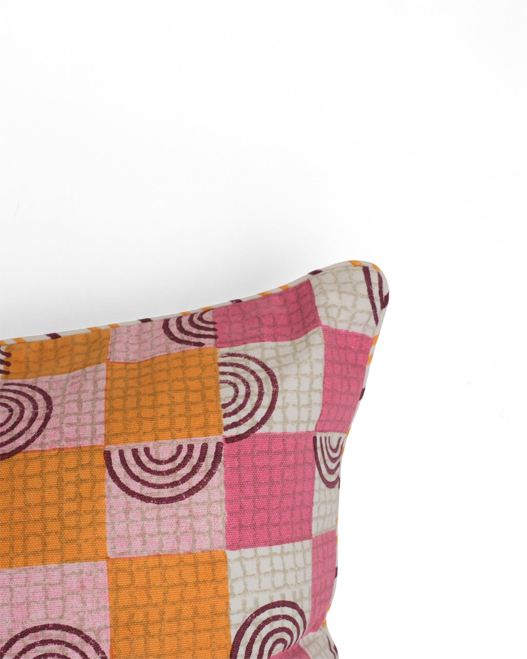 Sunset Whispers - Checks Cushion Cover