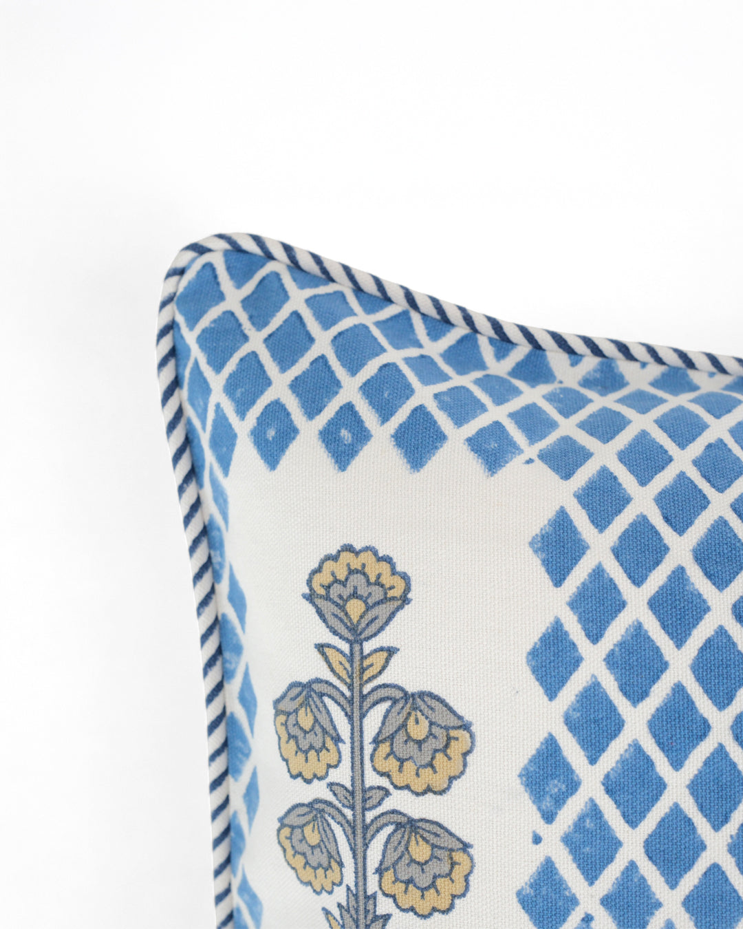 Nature's Canvas Blue Diamond Cushion Cover
