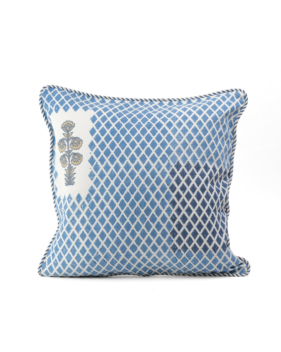 Nature's Canvas Blue Diamond Cushion Cover