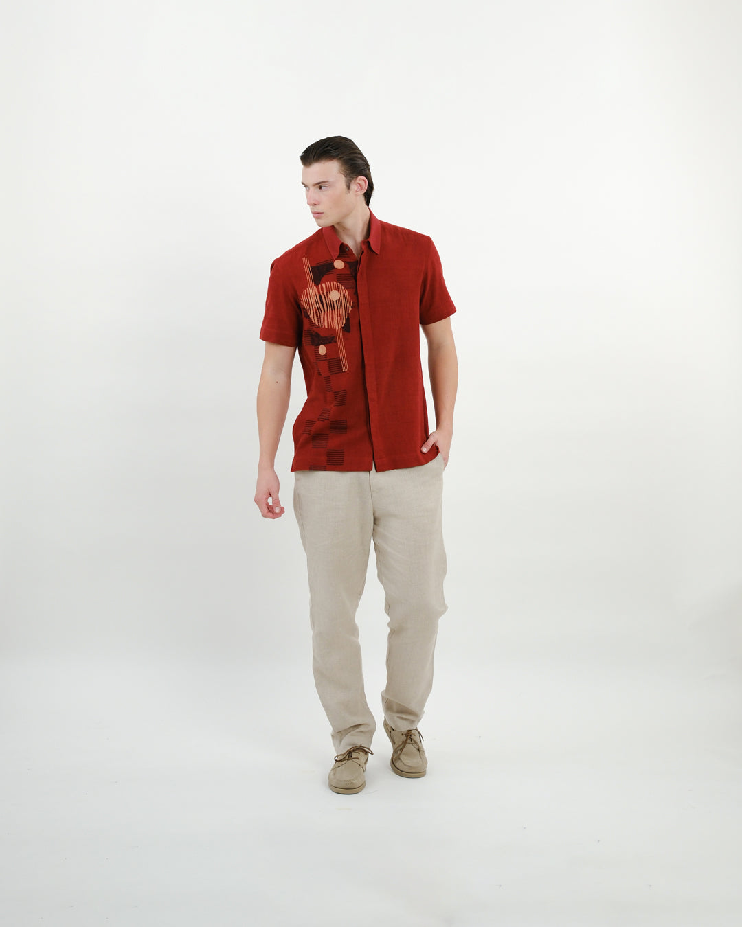 Manjistha Ajrakh Short Sleeve Shirt