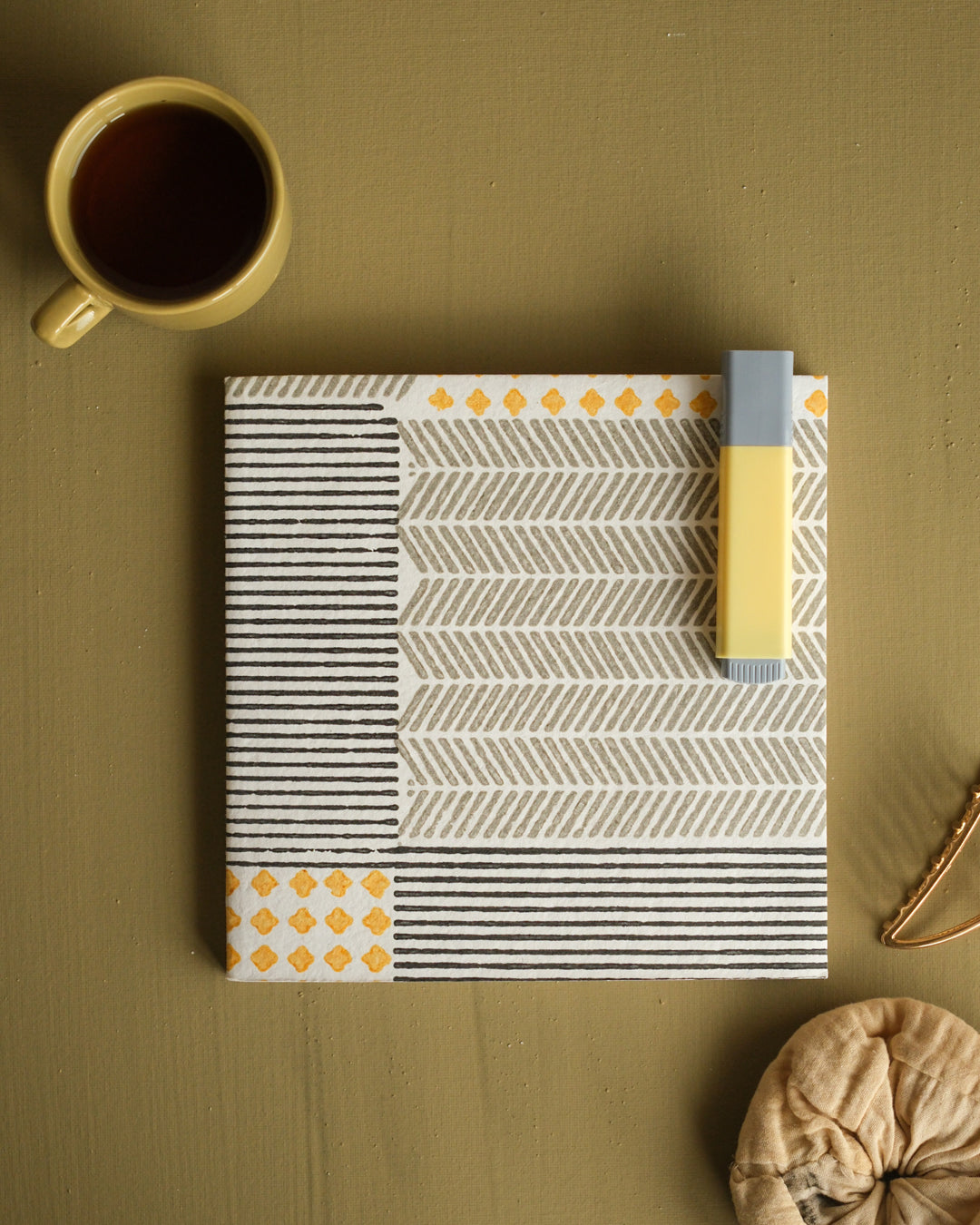 Yellow Diamond Patch - Square Diary