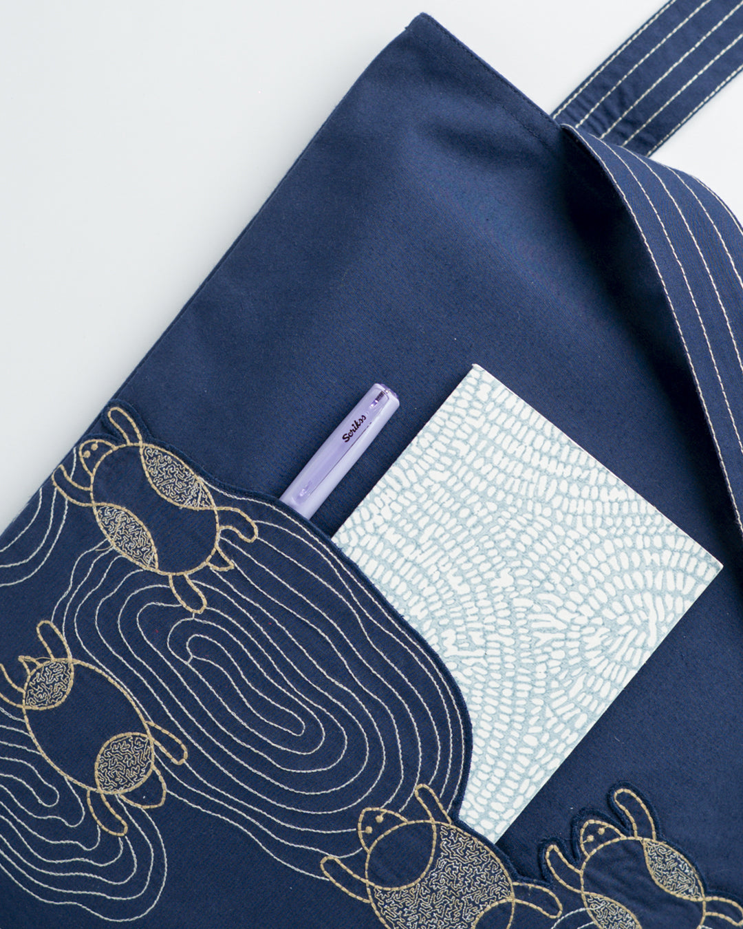 Gond Kachua Blue Tote Bag
