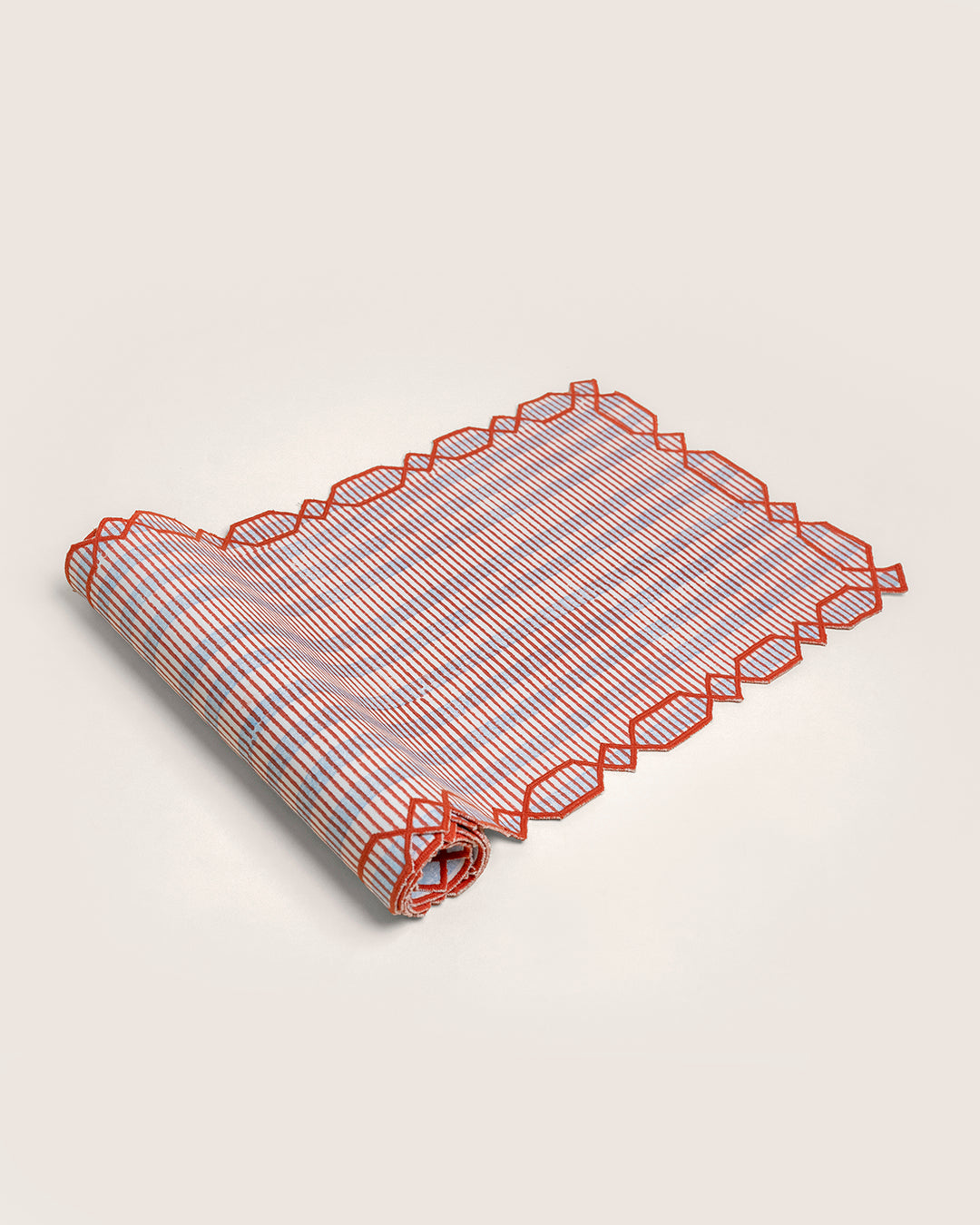 Rust & Blue Checks - Table Runner