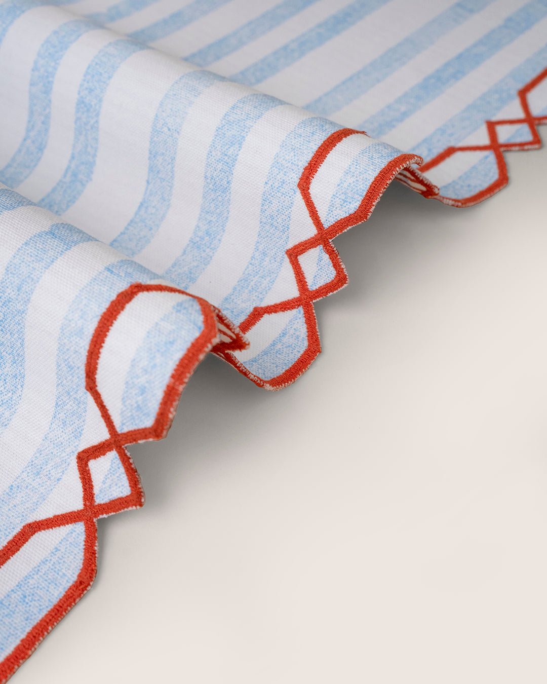 Rust & Blue Checks - Table Runner