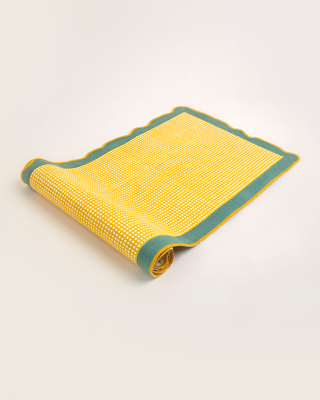 Yellow & Green Checks - Table Runner