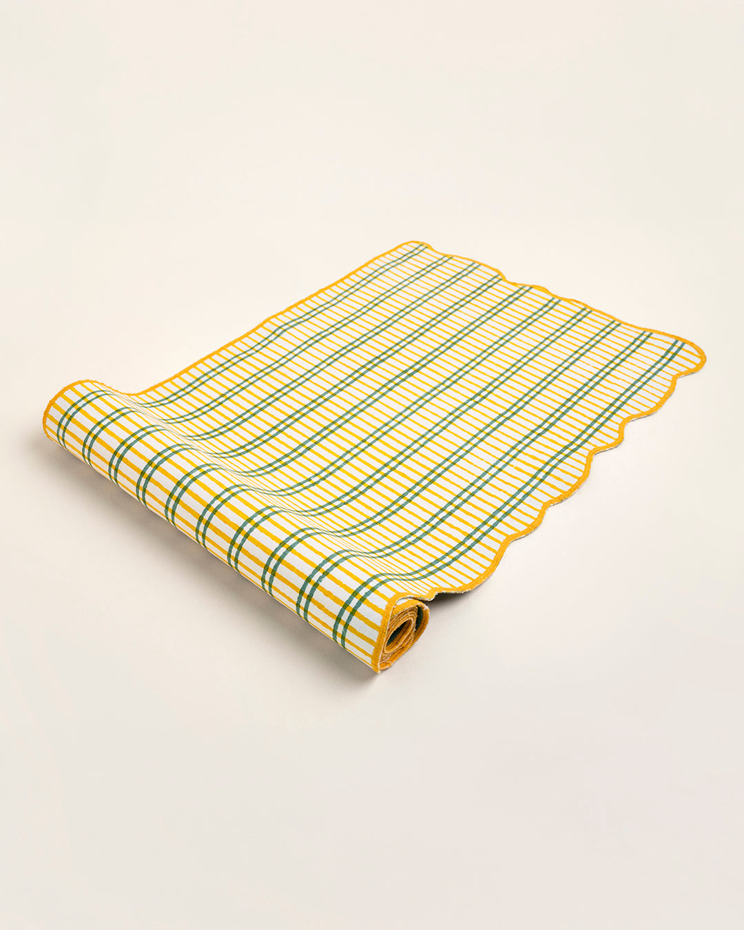 Yellow & Green Checks - Table Runner
