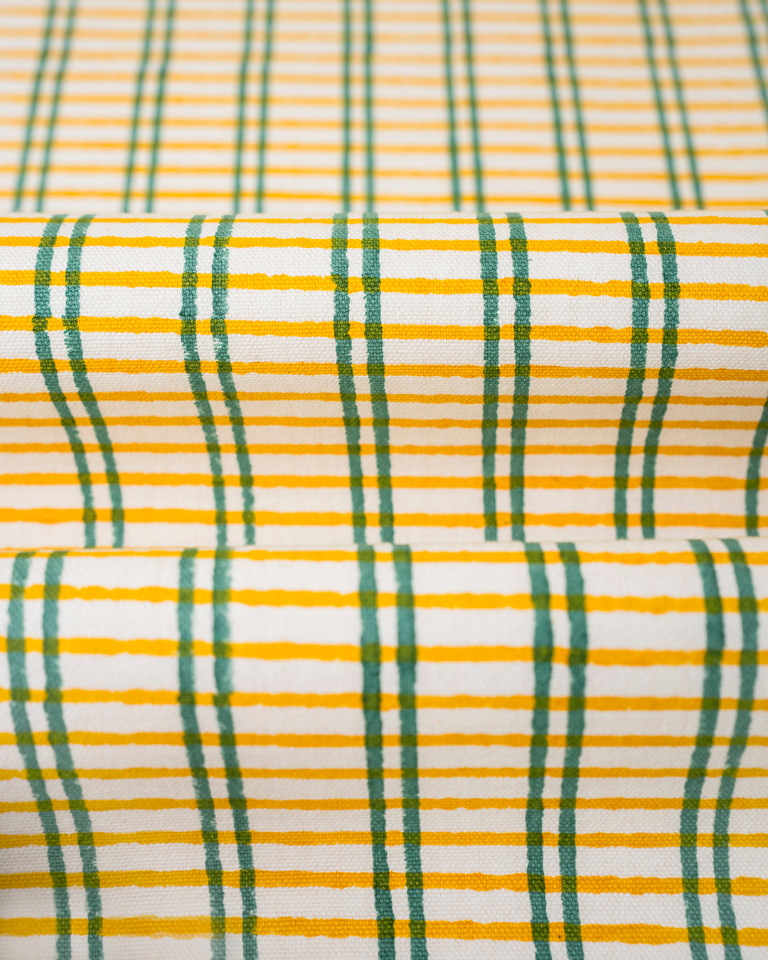 Yellow & Green Checks - Table Runner