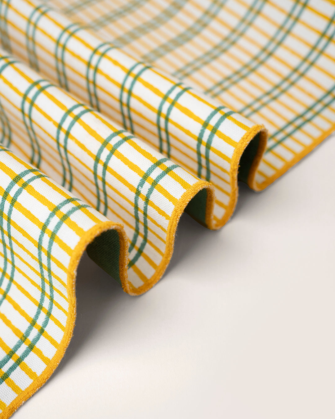 Yellow & Green Checks - Table Runner
