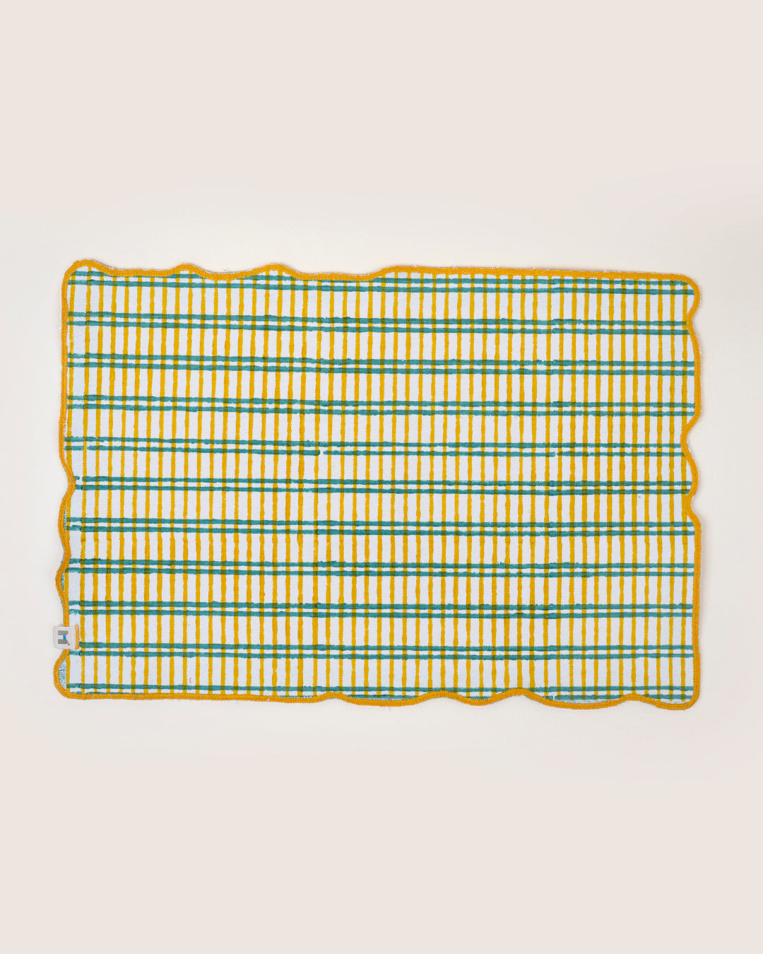 Set of 2 - Yellow & Green Checks Table Mats