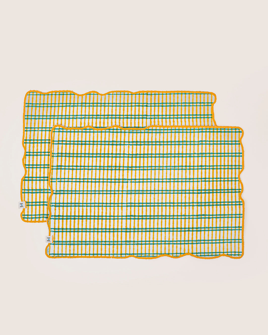 Set of 2 - Yellow & Green Checks Table Mats