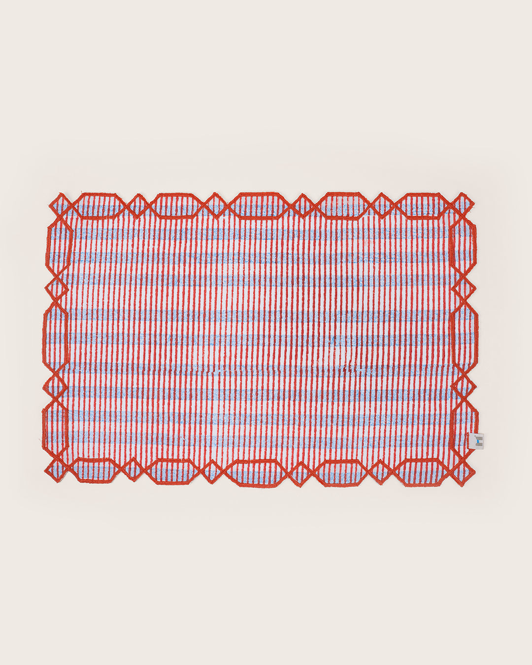 Set of 2 - Rust & Blue Checks Table Mats