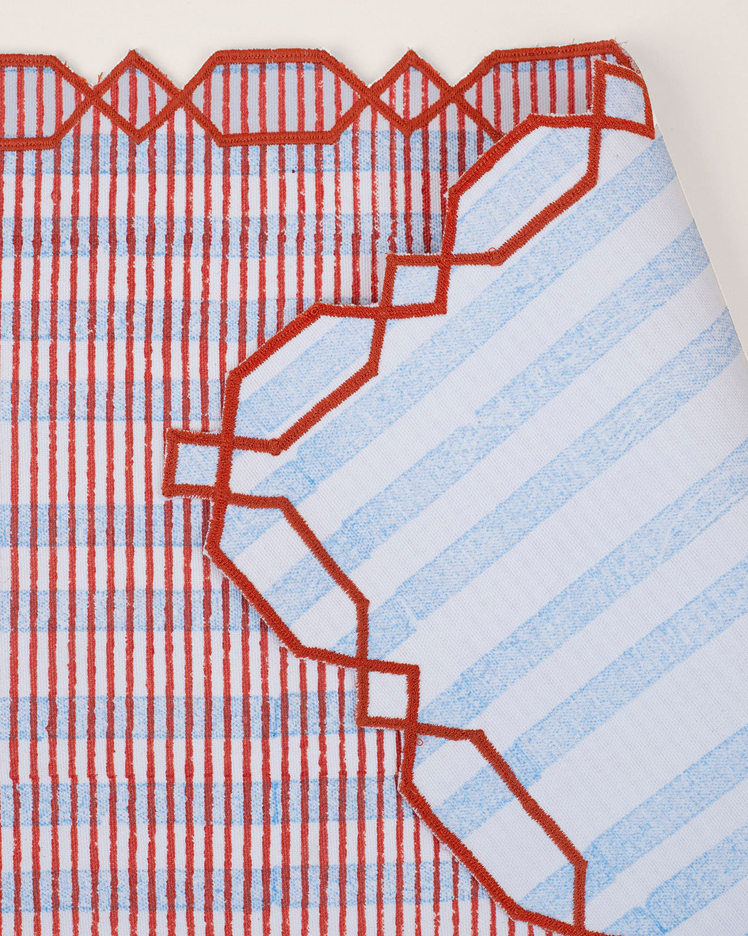 Set of 2 - Rust & Blue Checks Table Mats