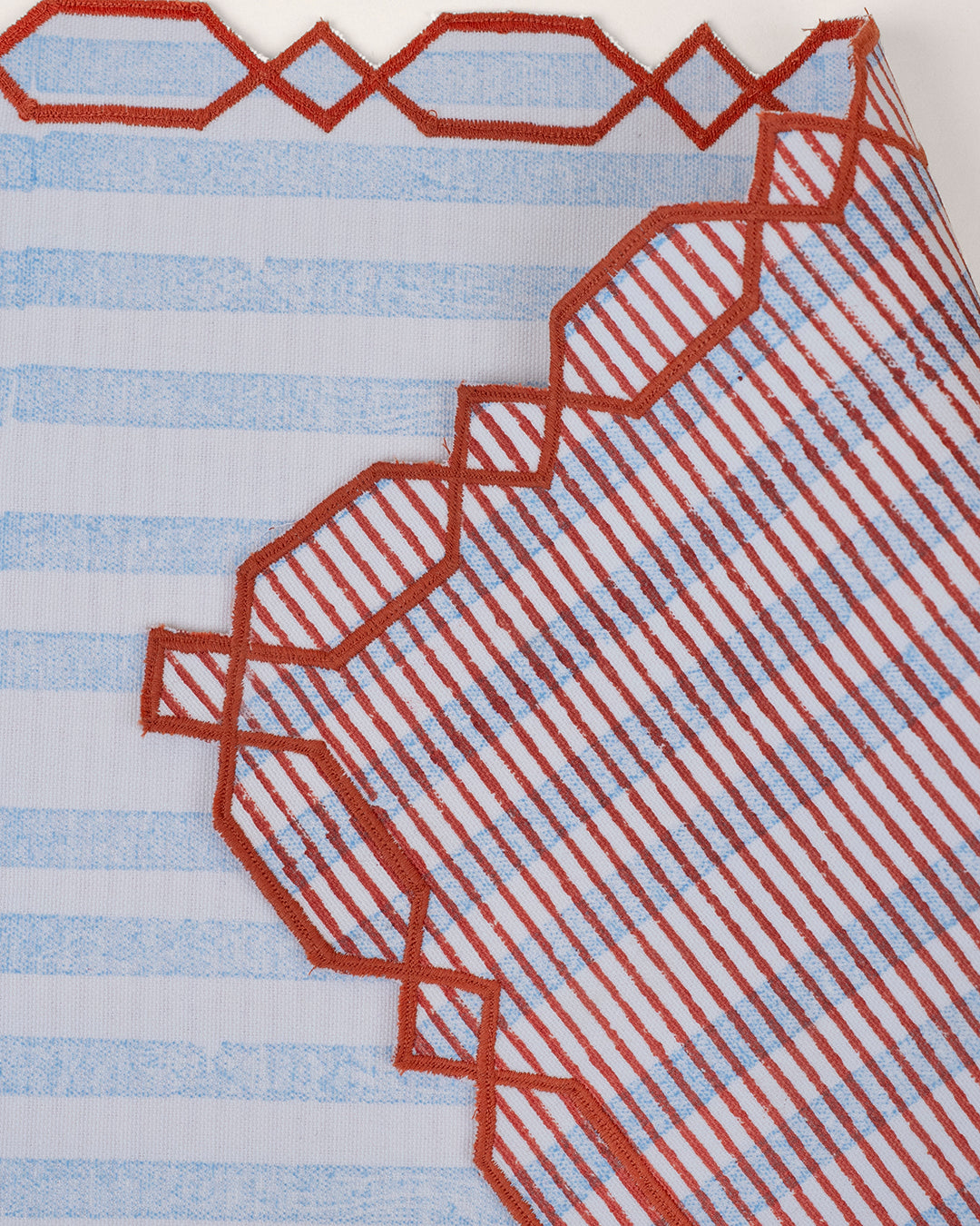Set of 2 - Rust & Blue Checks Table Mats