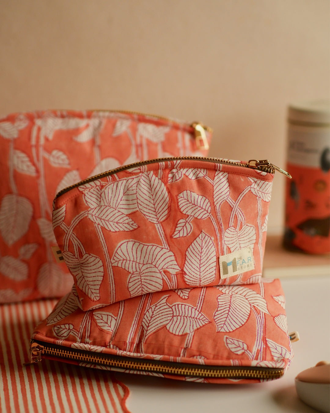 Set of 3 - Nature's Canvas Peach Utility Pouch