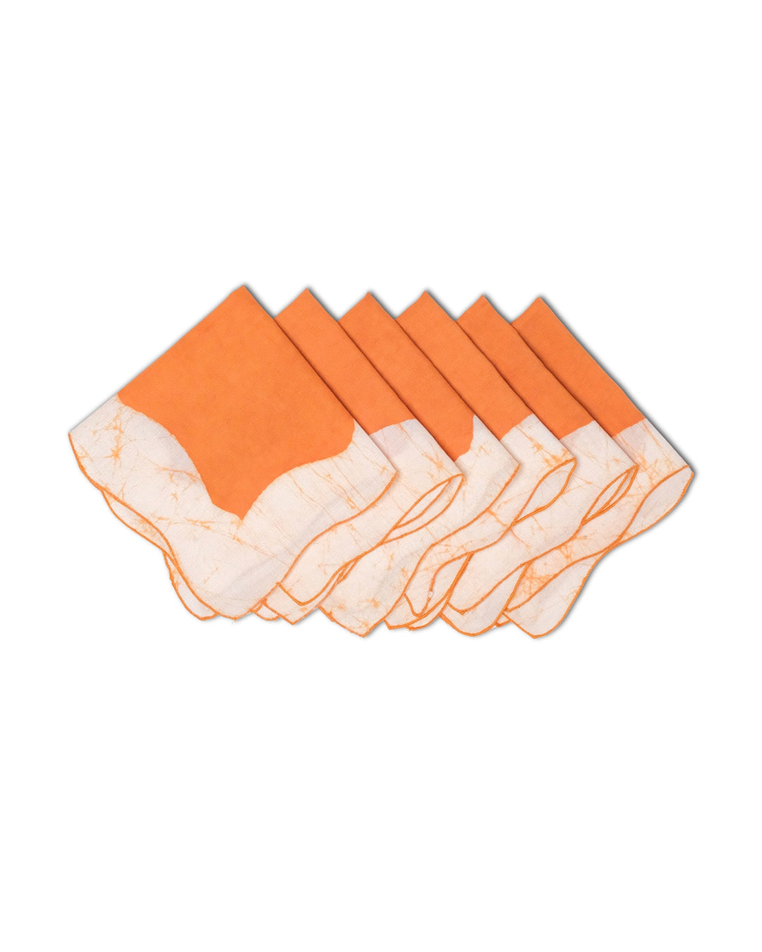 Set of 6 - Waves Rust Cocktail Napkins