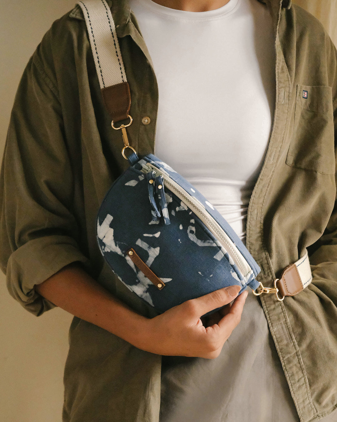 Blue Abstract Angle Batik - Fanny Pack