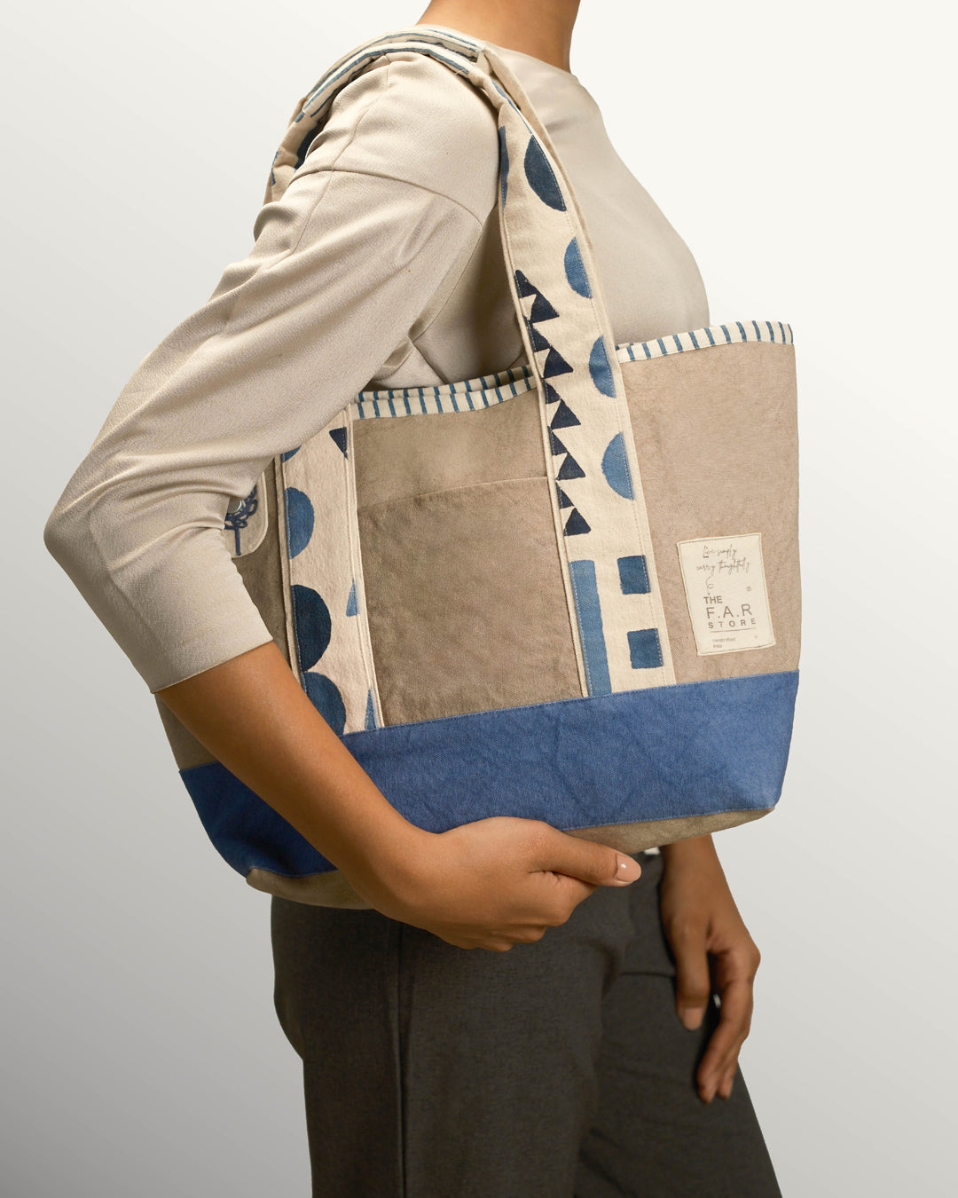 Grey & Blue Zentangle - Tote