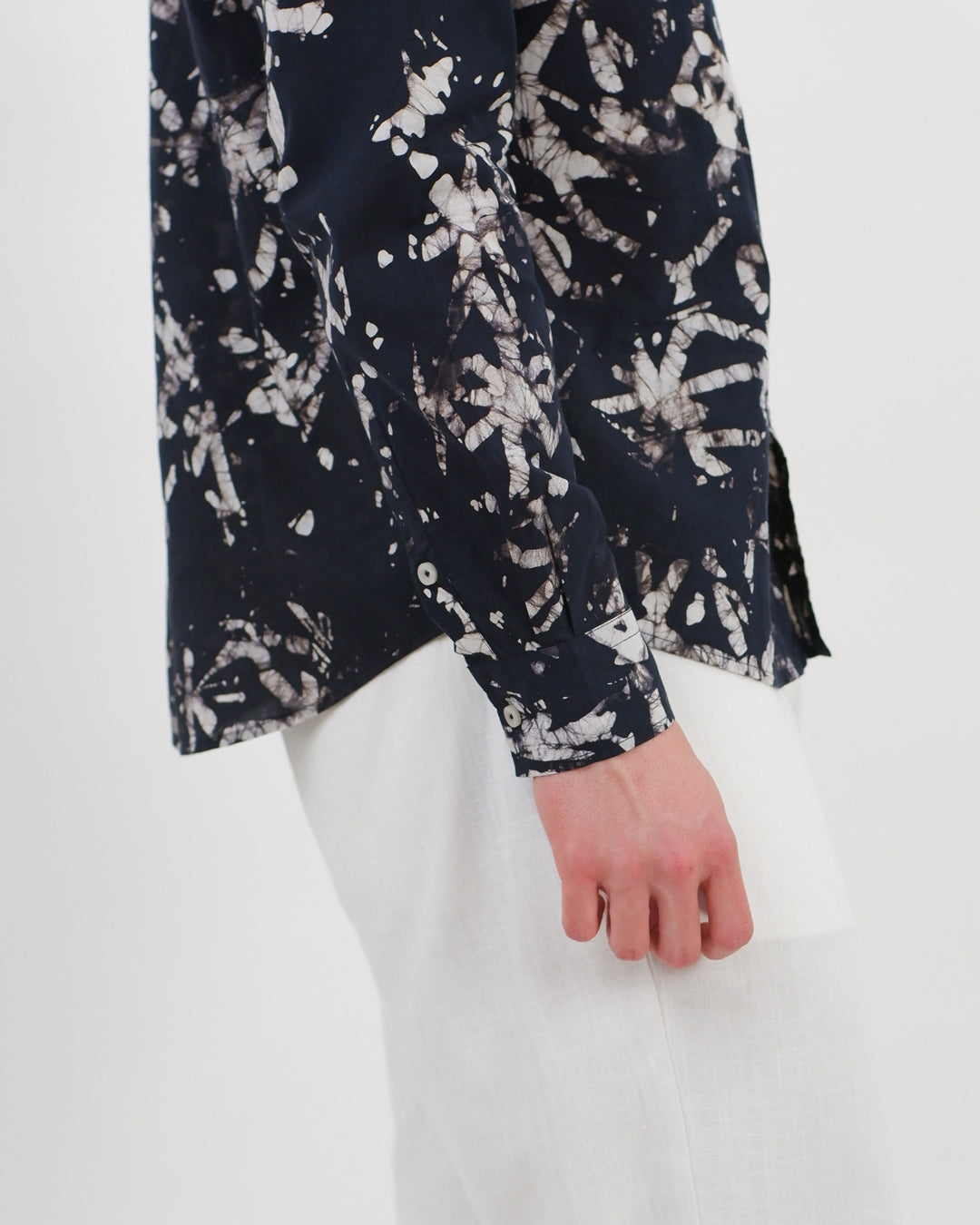 Broken Angles Black Batik Long Sleeve Shirt