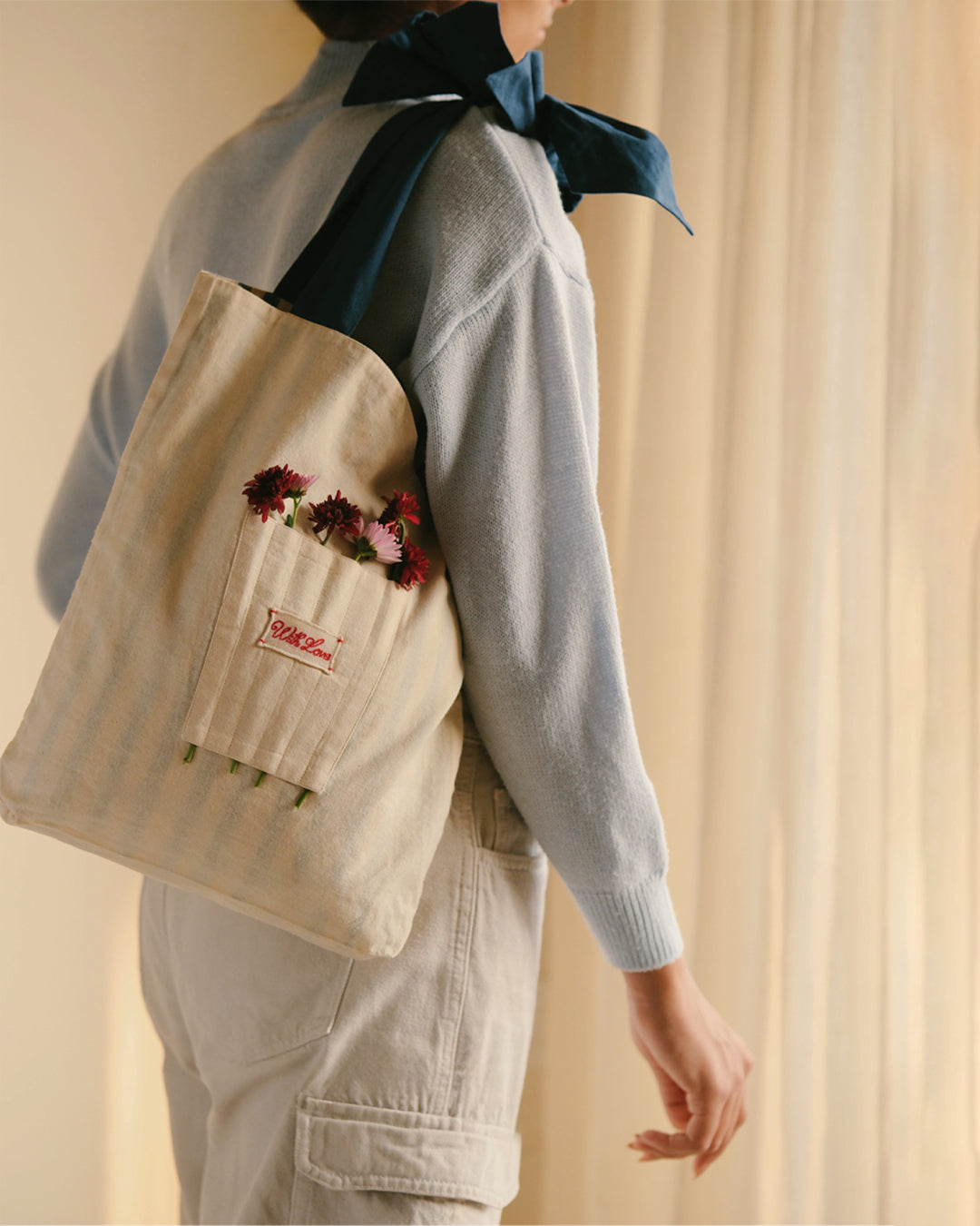 Reversible Blue Bouquet Bag (L)