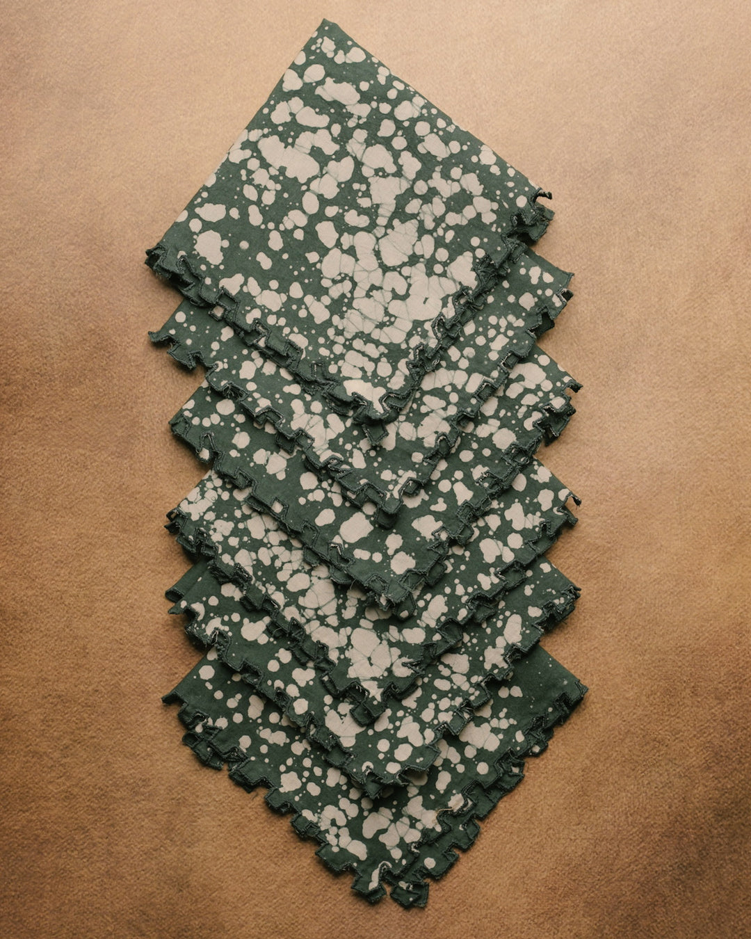 Set of 6 - Stipples Green Cocktail Napkins