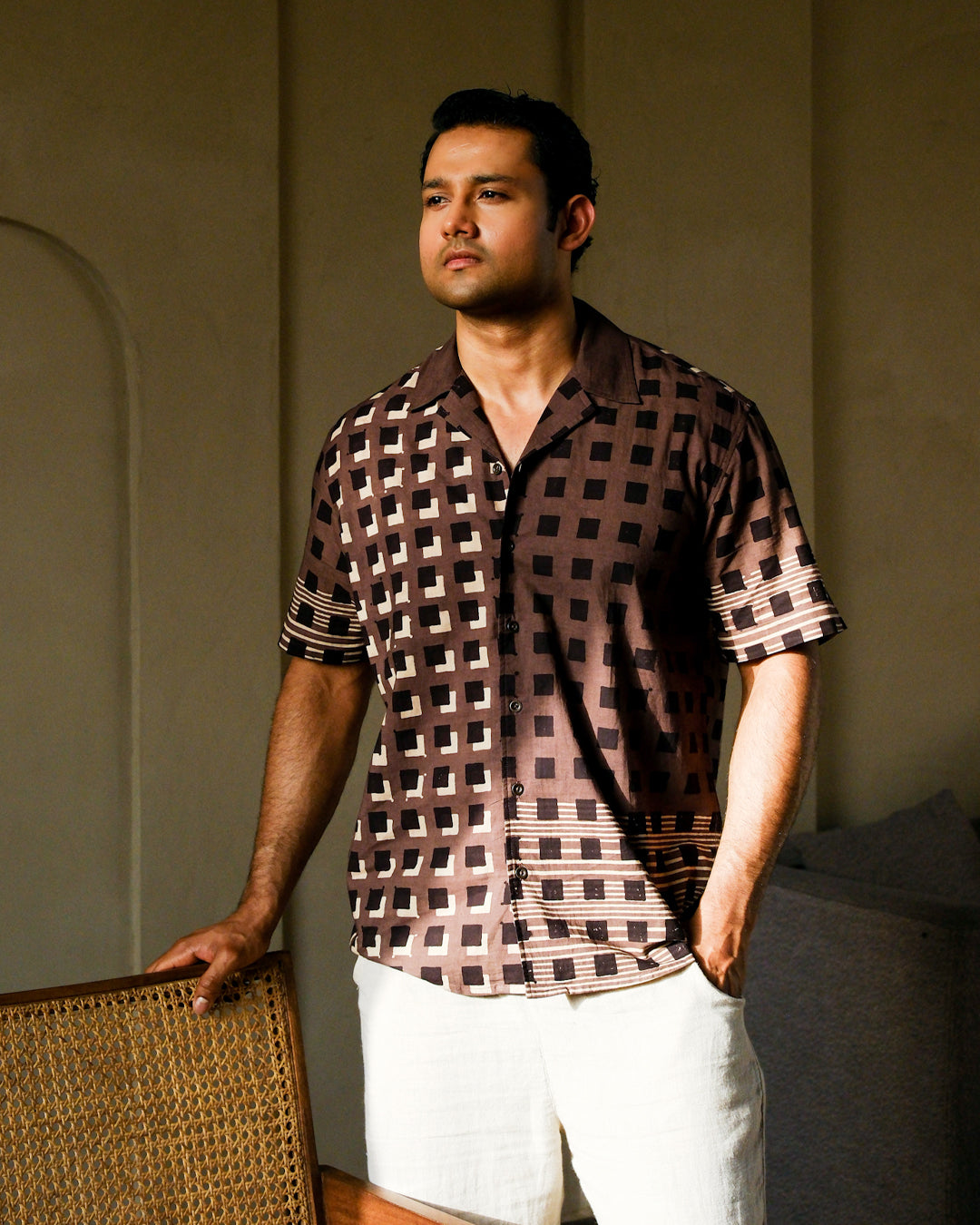 Cubes Ajrakh Short Sleeve Shirt