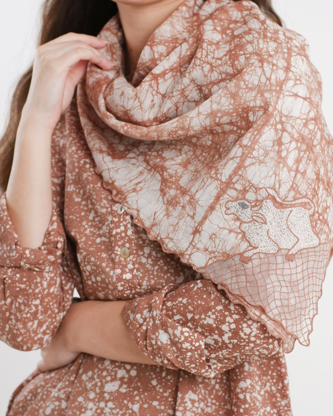 Dust Mauve Stipples Batik Co-ord Set