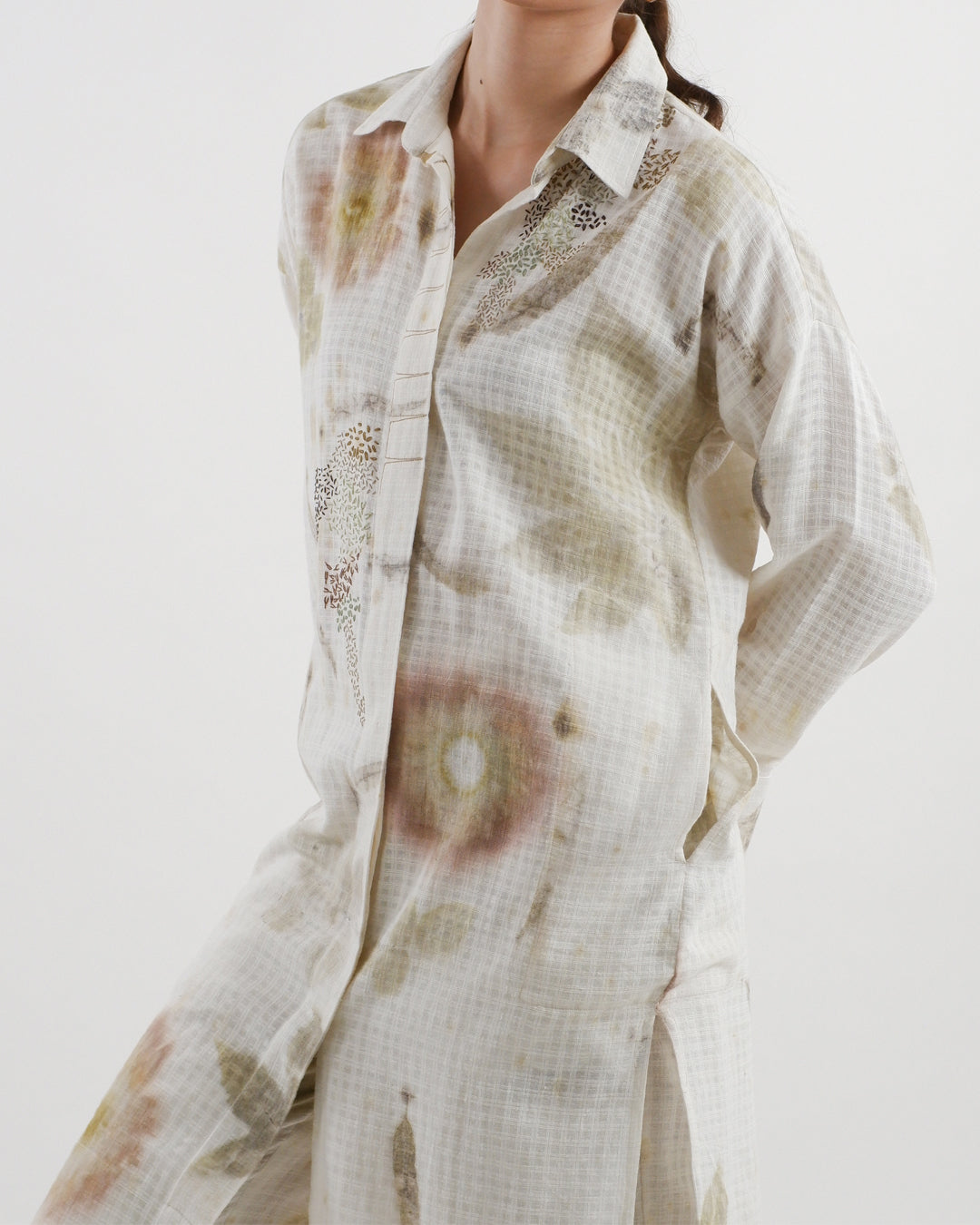 Botanical Print Hand Embroidered Co-ord Set