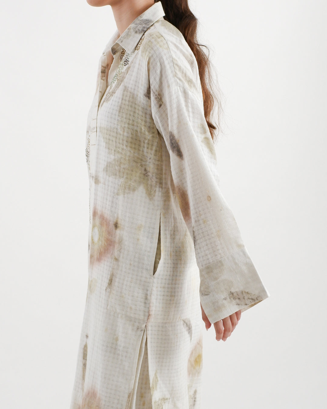 Botanical Print Hand Embroidered Co-ord Set