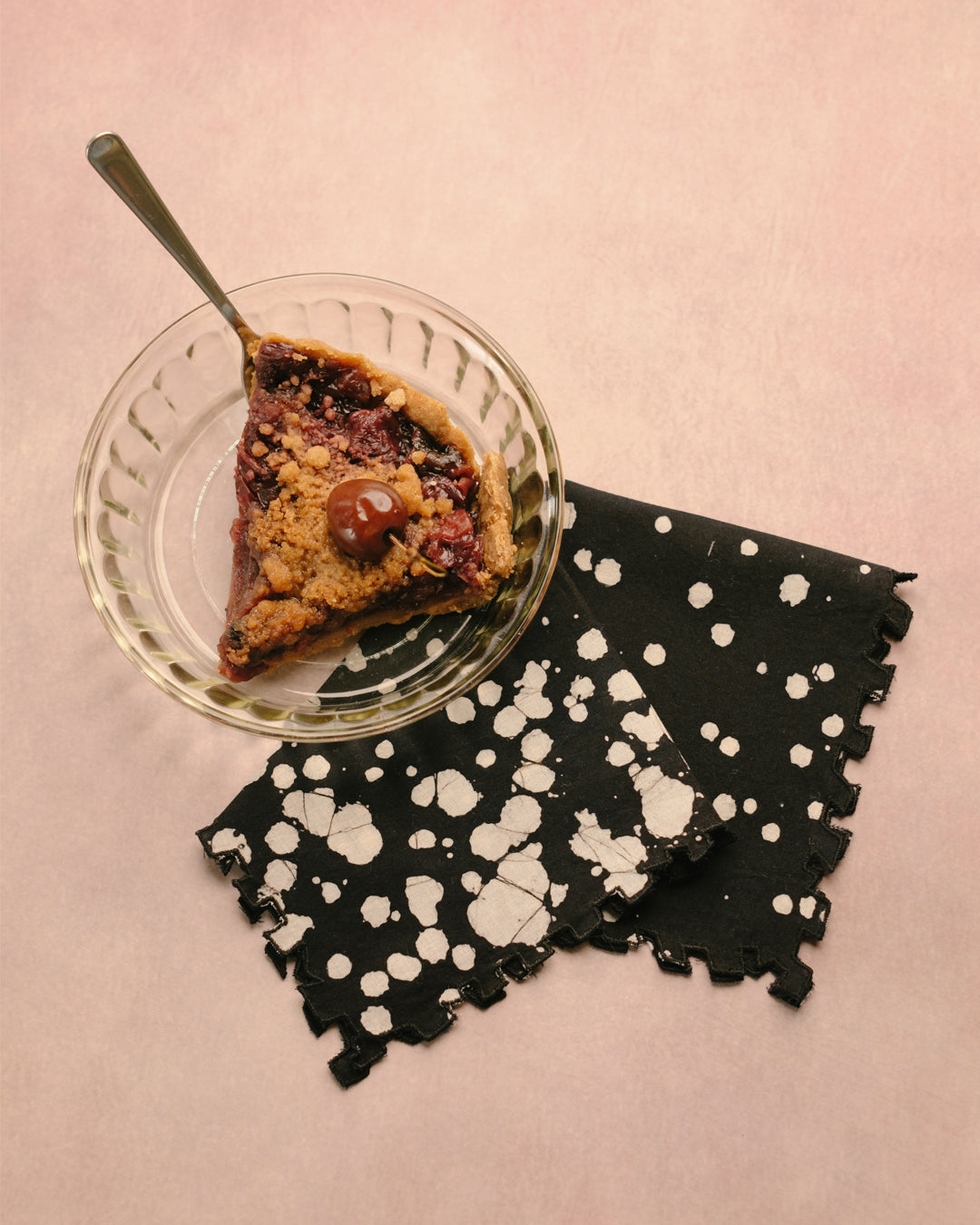 Set of 6 - Stipples Black Cocktail Napkins