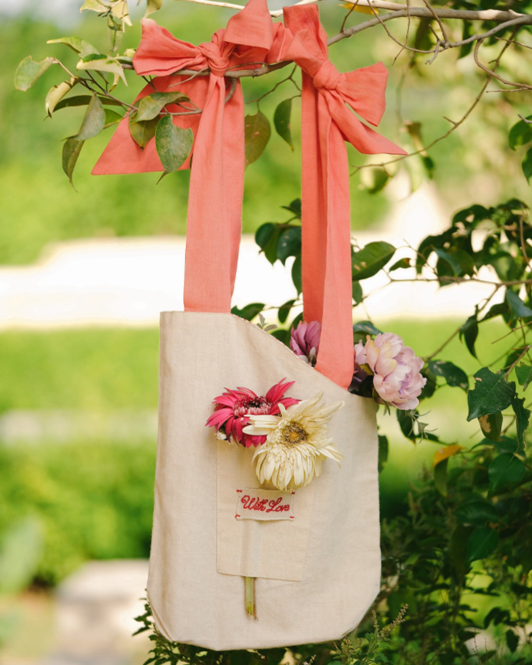 Reversible Bottle Coral Bouquet Bag (S)