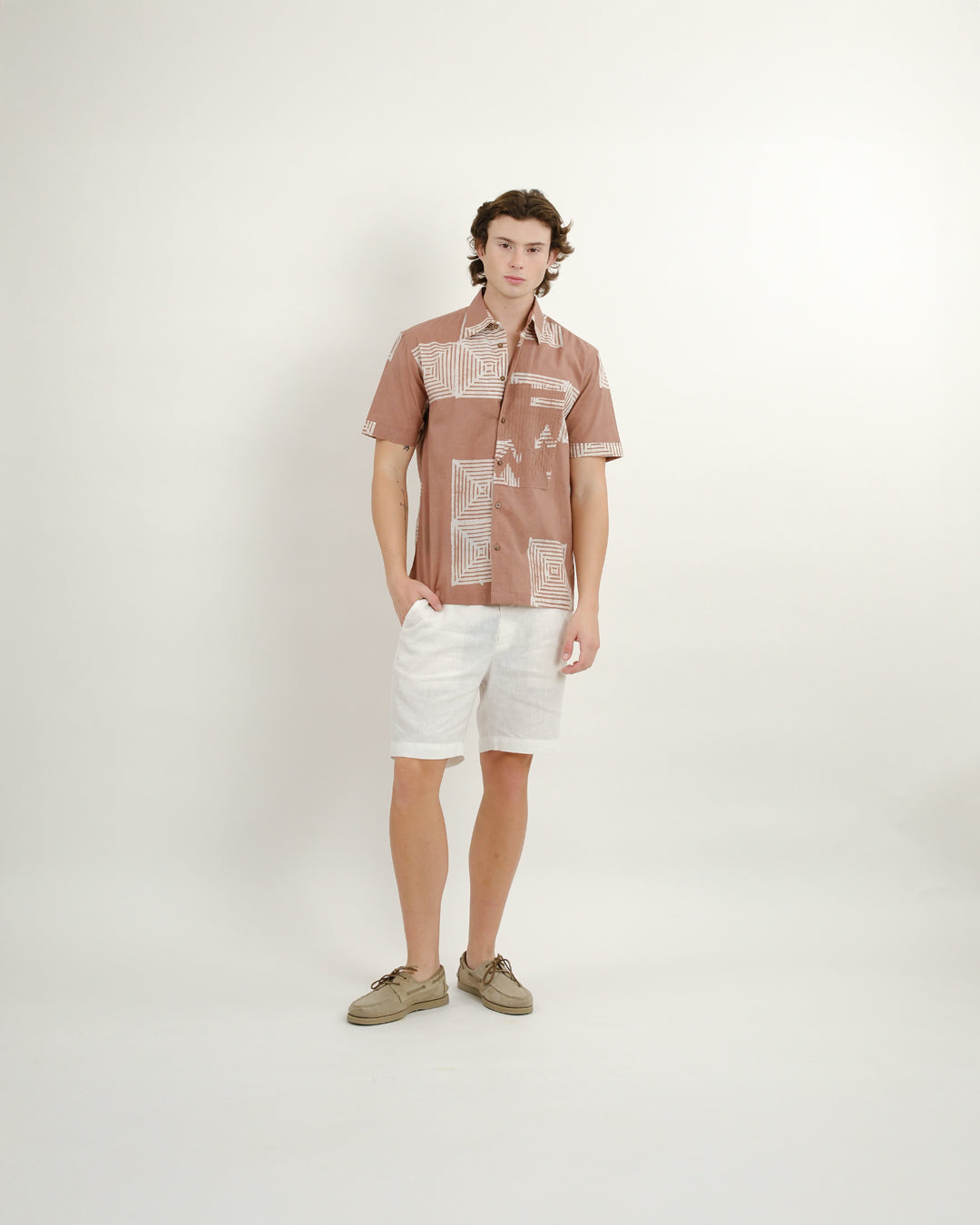 Maze Mauve Batik Short Sleeve Shirt