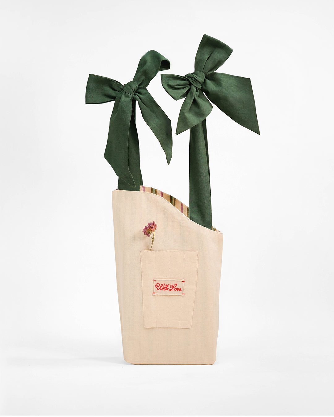 Reversible Bottle Green Bouquet Bag (S)