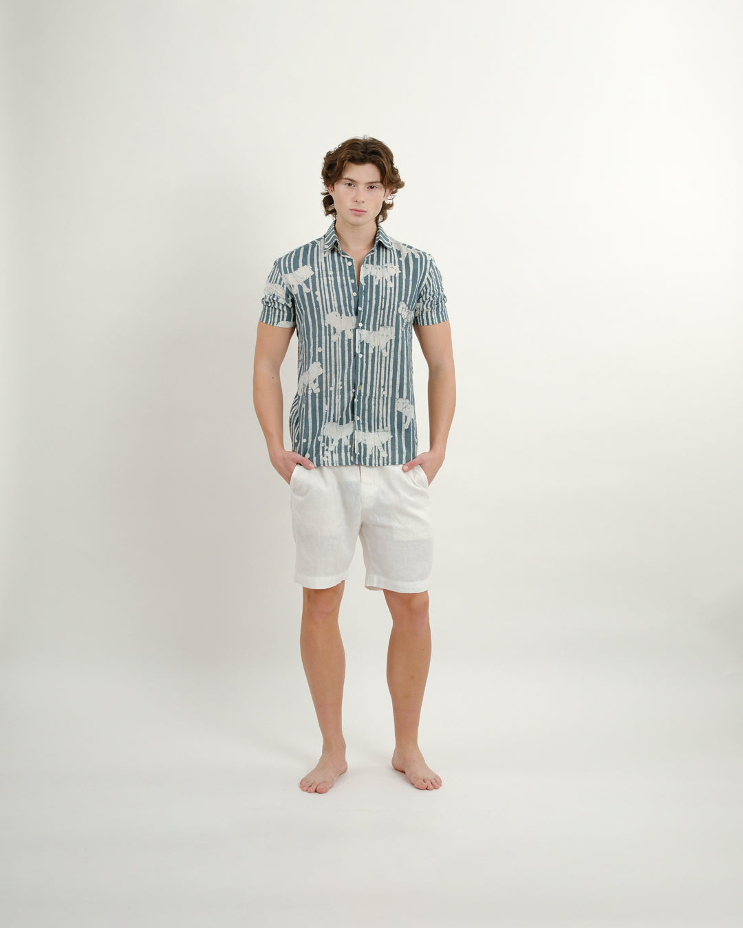 Sher Batik Embroidered Short Sleeve Shirt